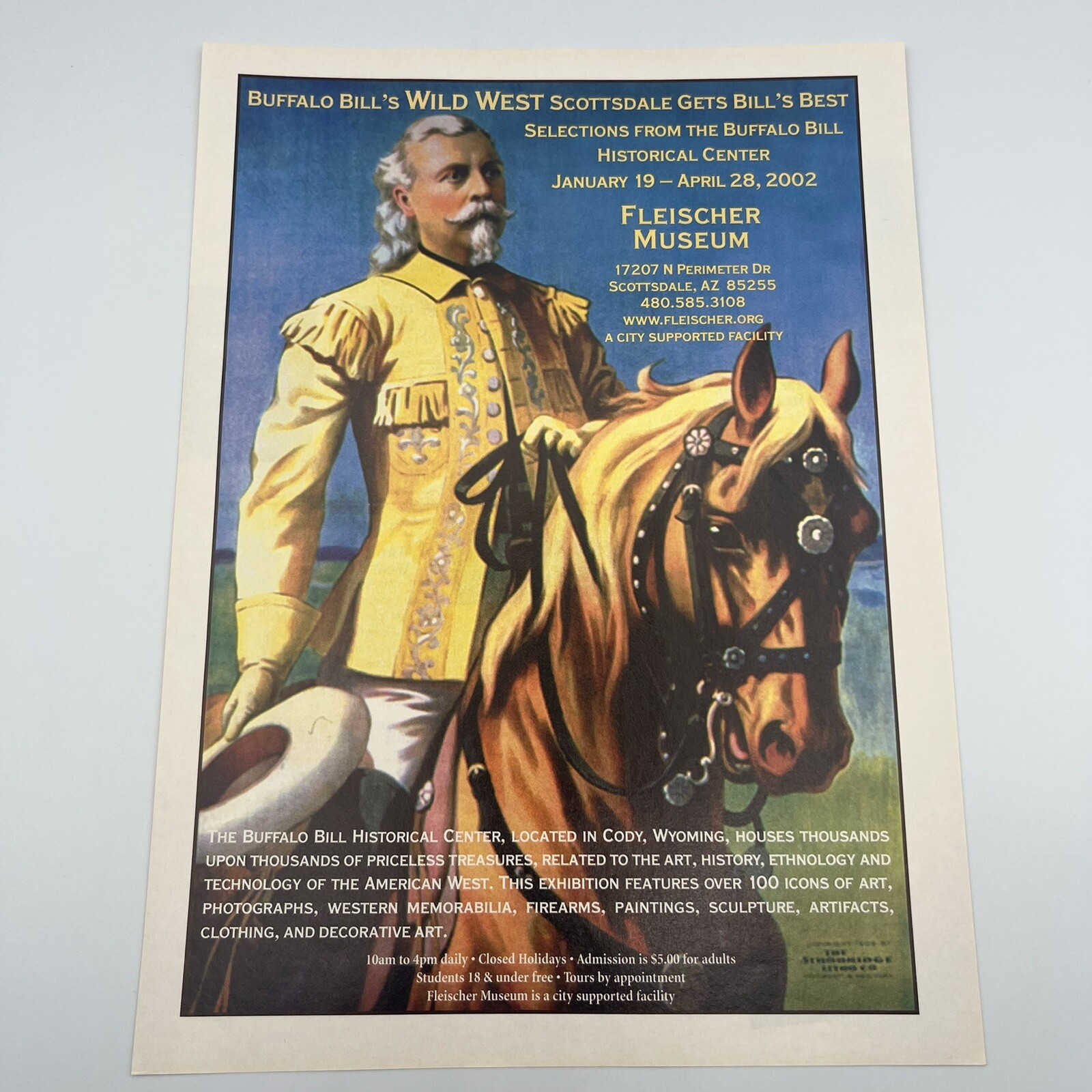 Fleischer Museum Buffalo Bill Wild West Exhibit 2002 Vintage Print Ad