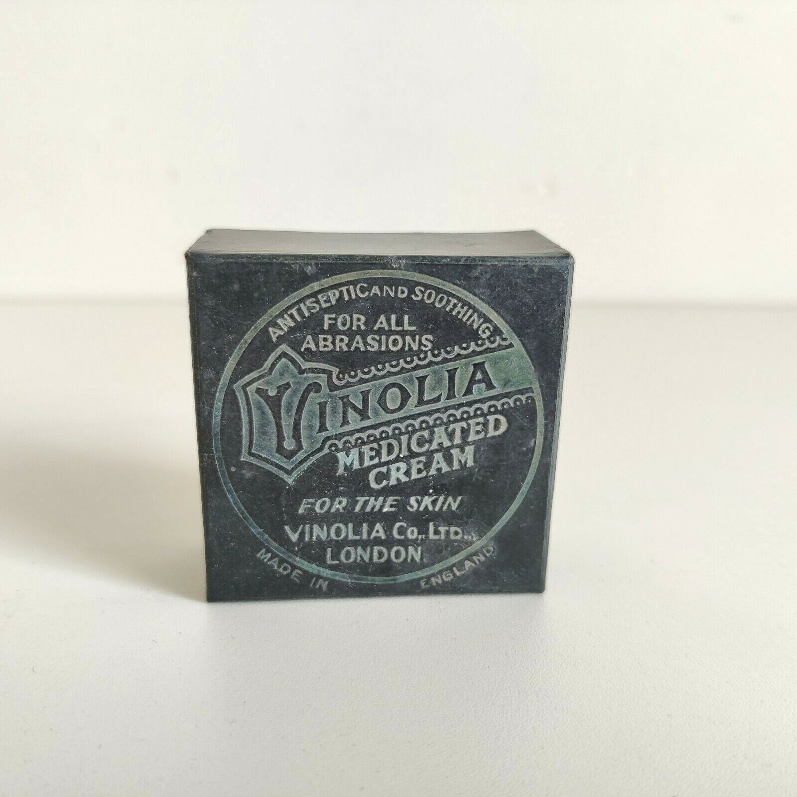 1940s Vintage Vinolia Medicated Cream Advertising Cardboard Box London CB358