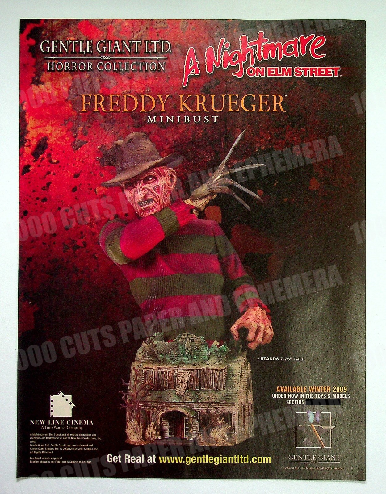 Freddy Krueger Figure Gentle Giant 2008 Trade Print Magazine Ad Poster ADVERT