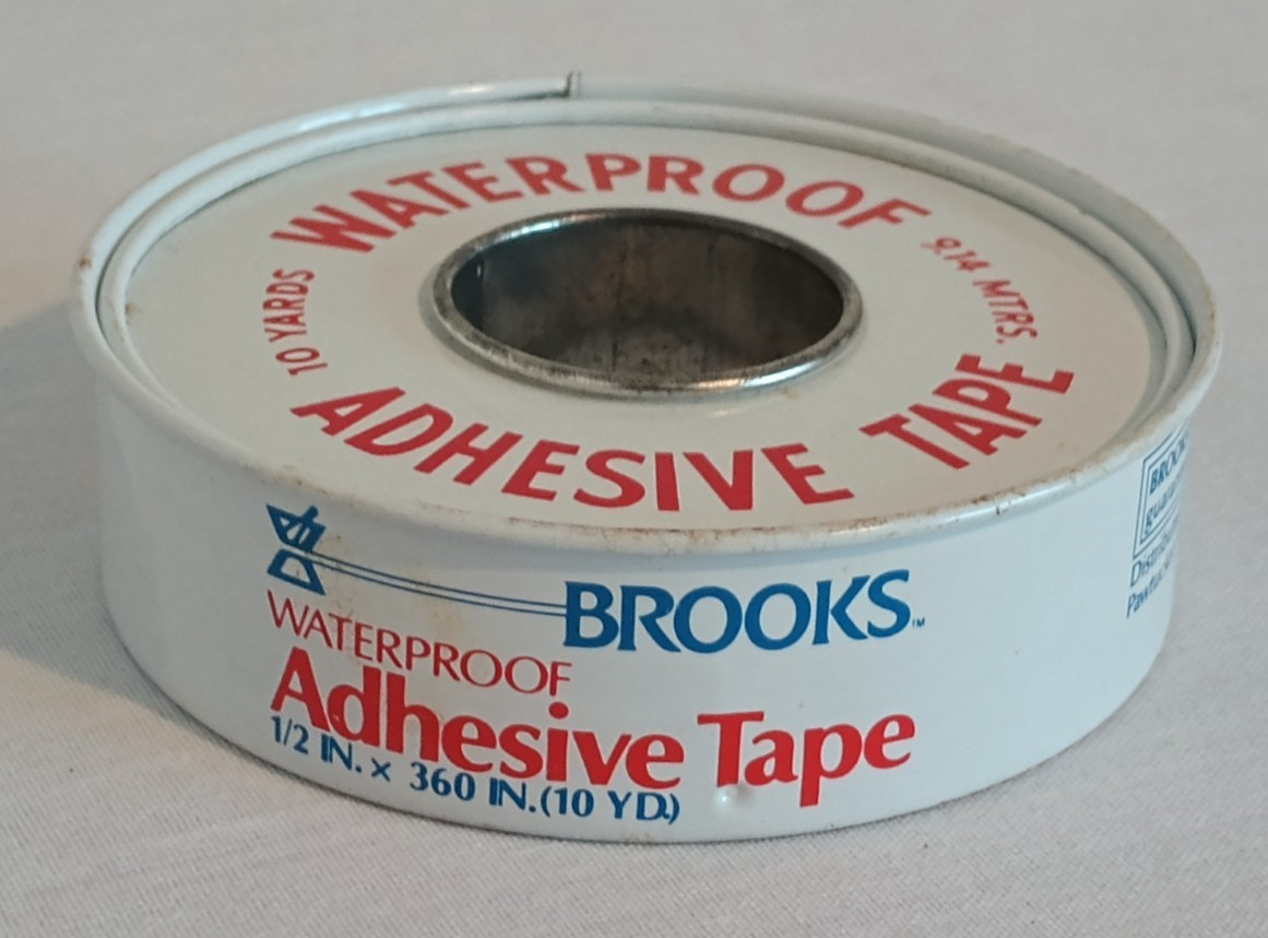 VTG BROOKS ADHESIVE TAPE METAL TIN ~ Brooks Drug Pawtucket, RI ~ 20 Years Old