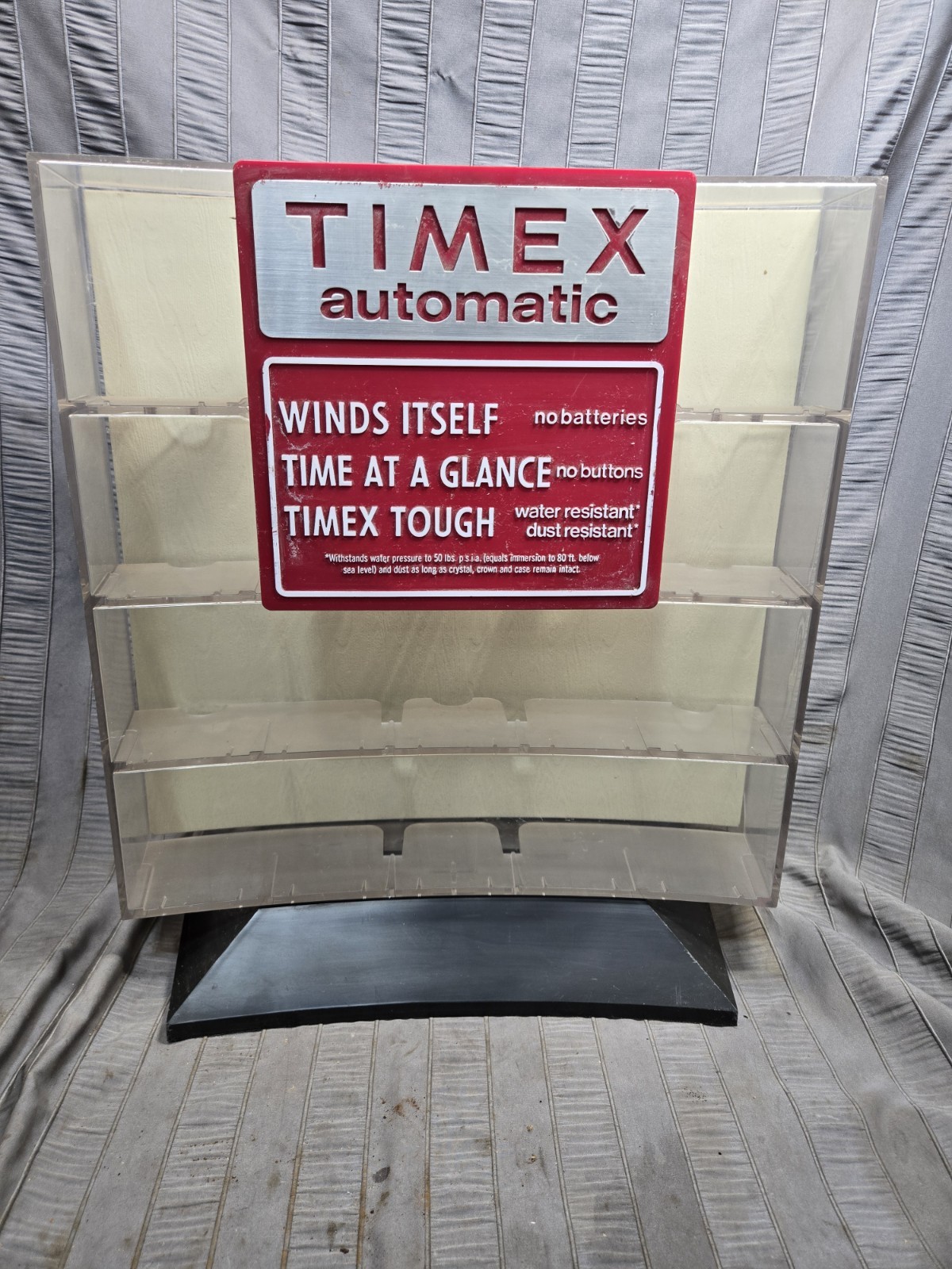 VTG 1970s Timex Automatic Countertop Watch Display Case Counter