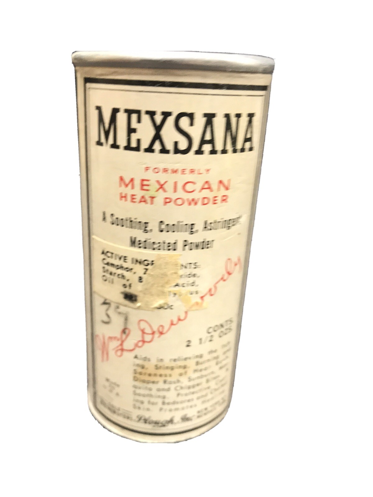 Vintage Pre-1950”s Mexsana Brand Heat Powder – Plough Inc. – Good Condition