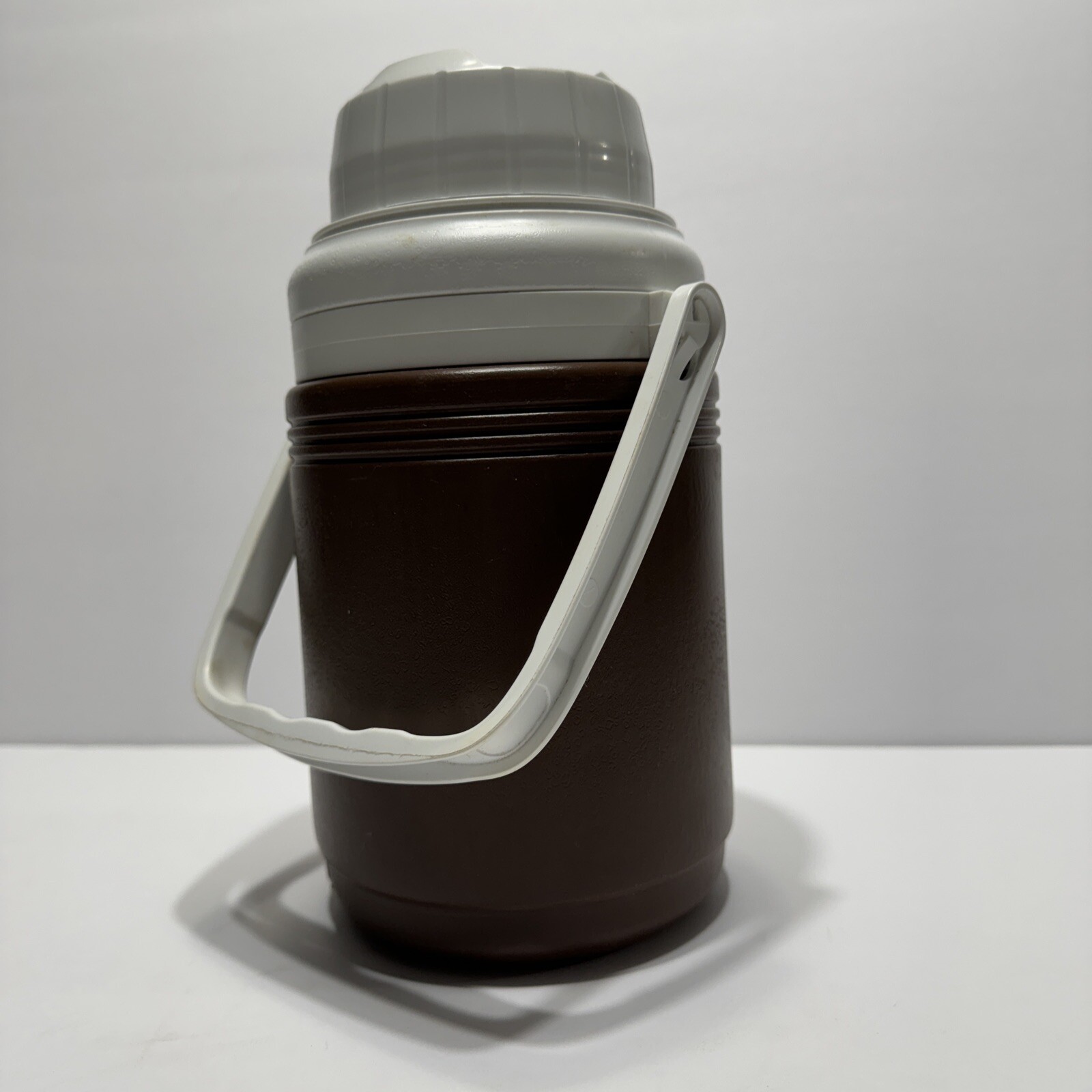 Vintage Coleman Brown UPS Thermos Water Cooler Jug Container w/ Handle USA
