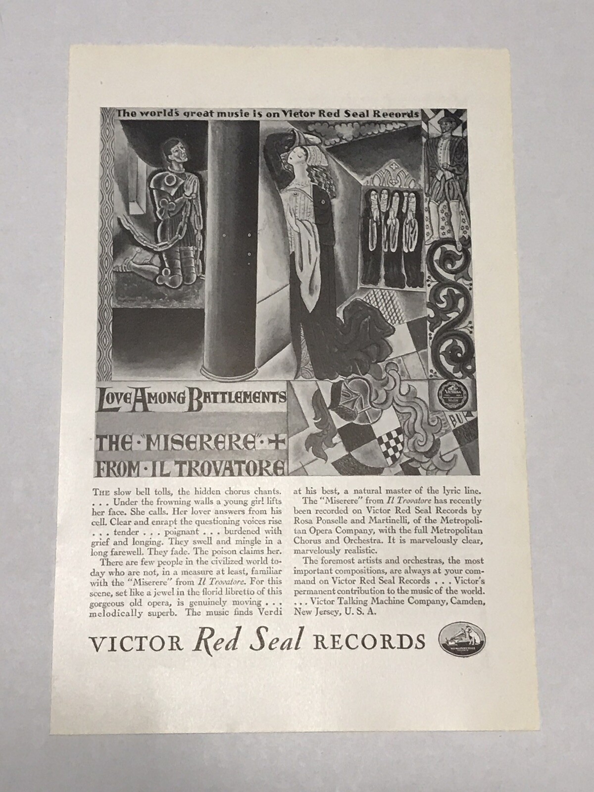 Victor Red Seal Records 1929 Vintage Print Ad Great Looking Almost 100 Years Old