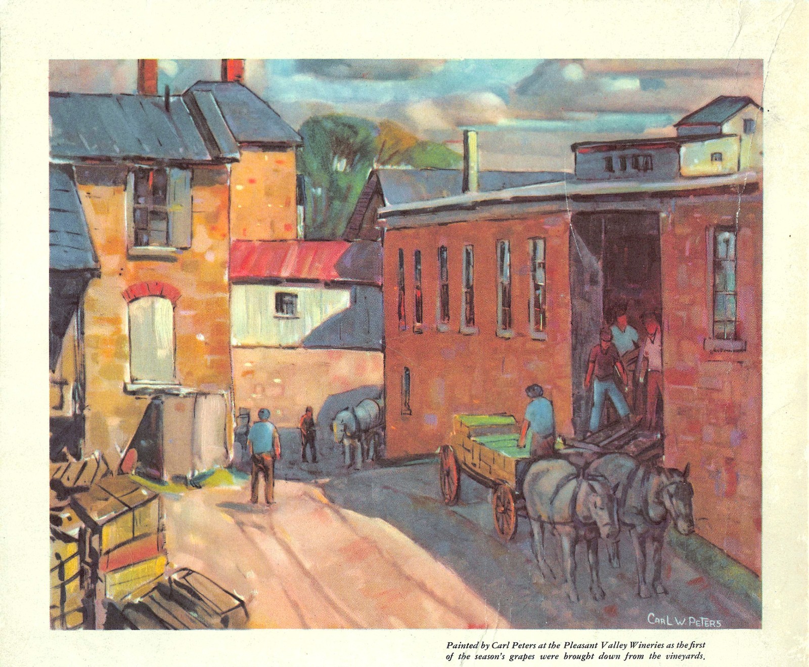 Carl Peters Gouache Pleasant Valley Wineries 1942 Fortune Magazine Excerpt