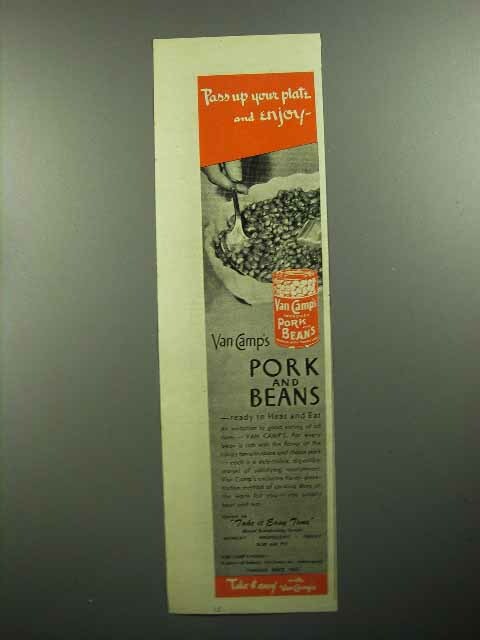 1946 Van Camp’s Pork and Beans Ad – Pass Up Your Plate