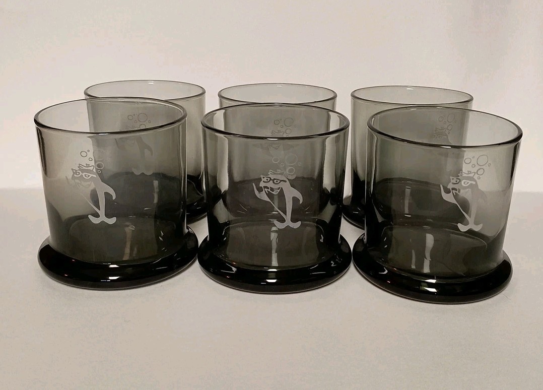 STARKIST TUNA CHARLIE THE TUNA 3 5″ Tall SIX Glasses