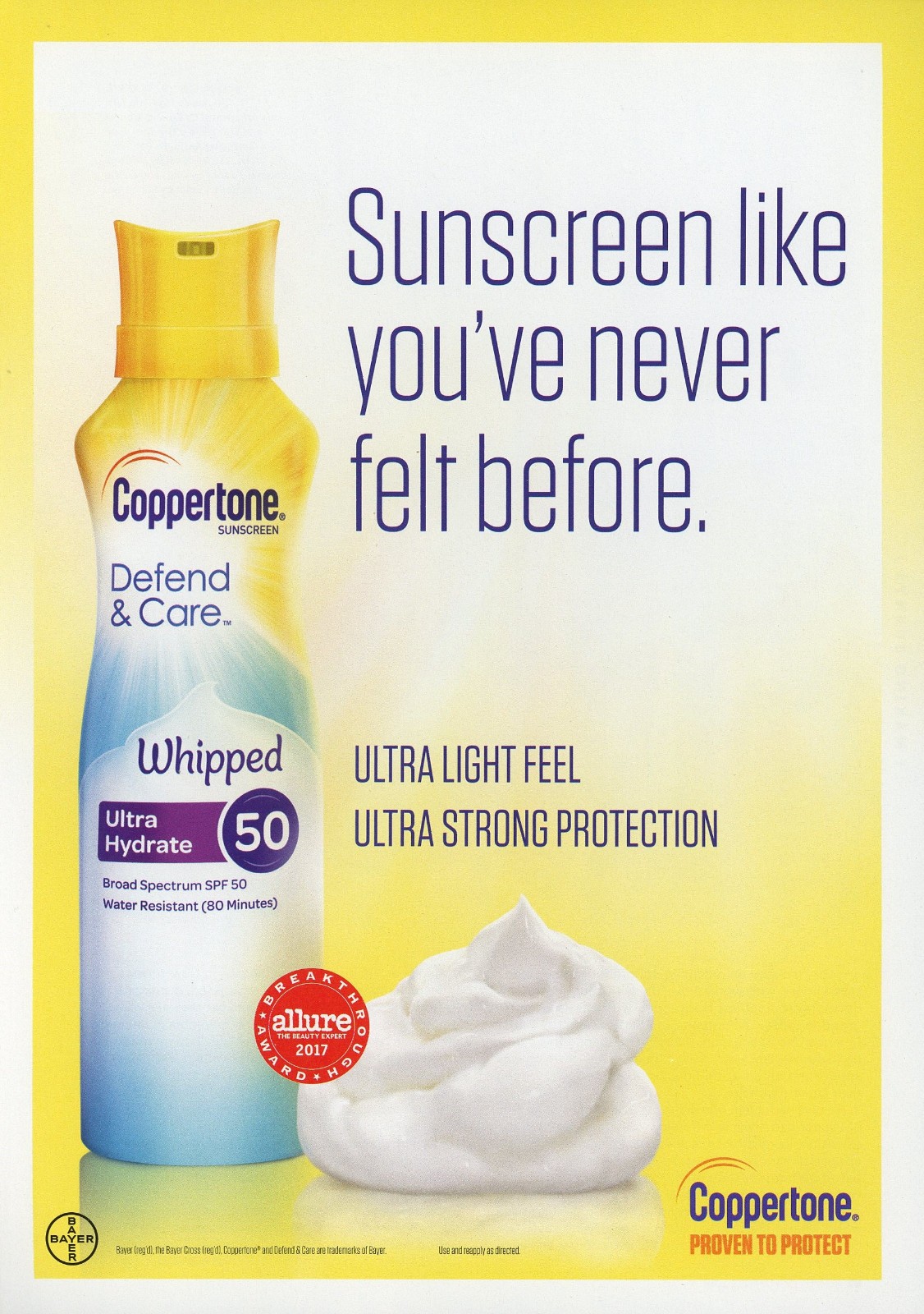 COPPERTONE magazine AD #13 OOP 2018 SUNSCREEN LIKE YOU’VE NEVER FELT BEFORE