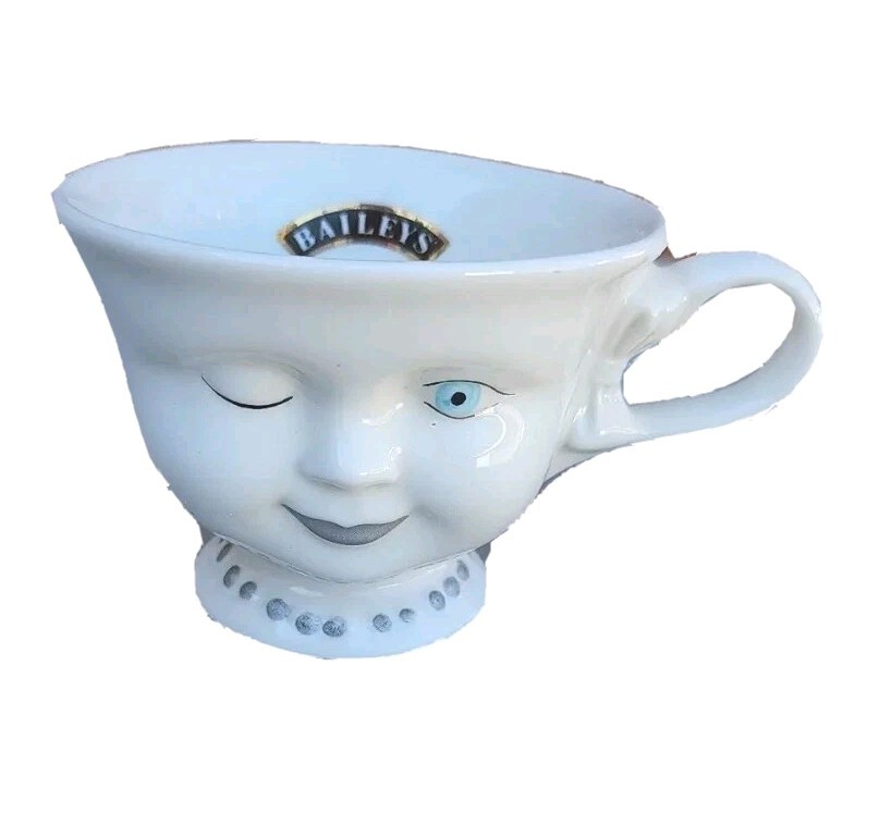 Helen Hunt Bailey’s ‘Winking Face’ Limited Edition 3D Head White Ceramic Tea Cup