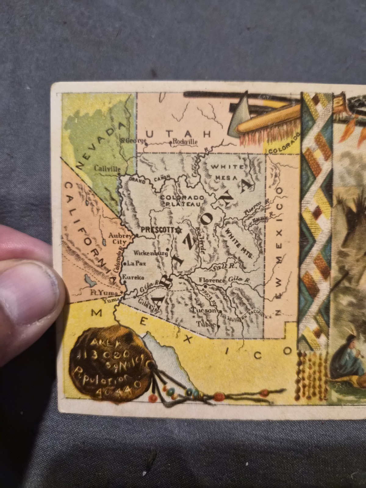 Arbuckles Bros Ariosa Coffee Native American New Mexico Trade Card 1890 Antique