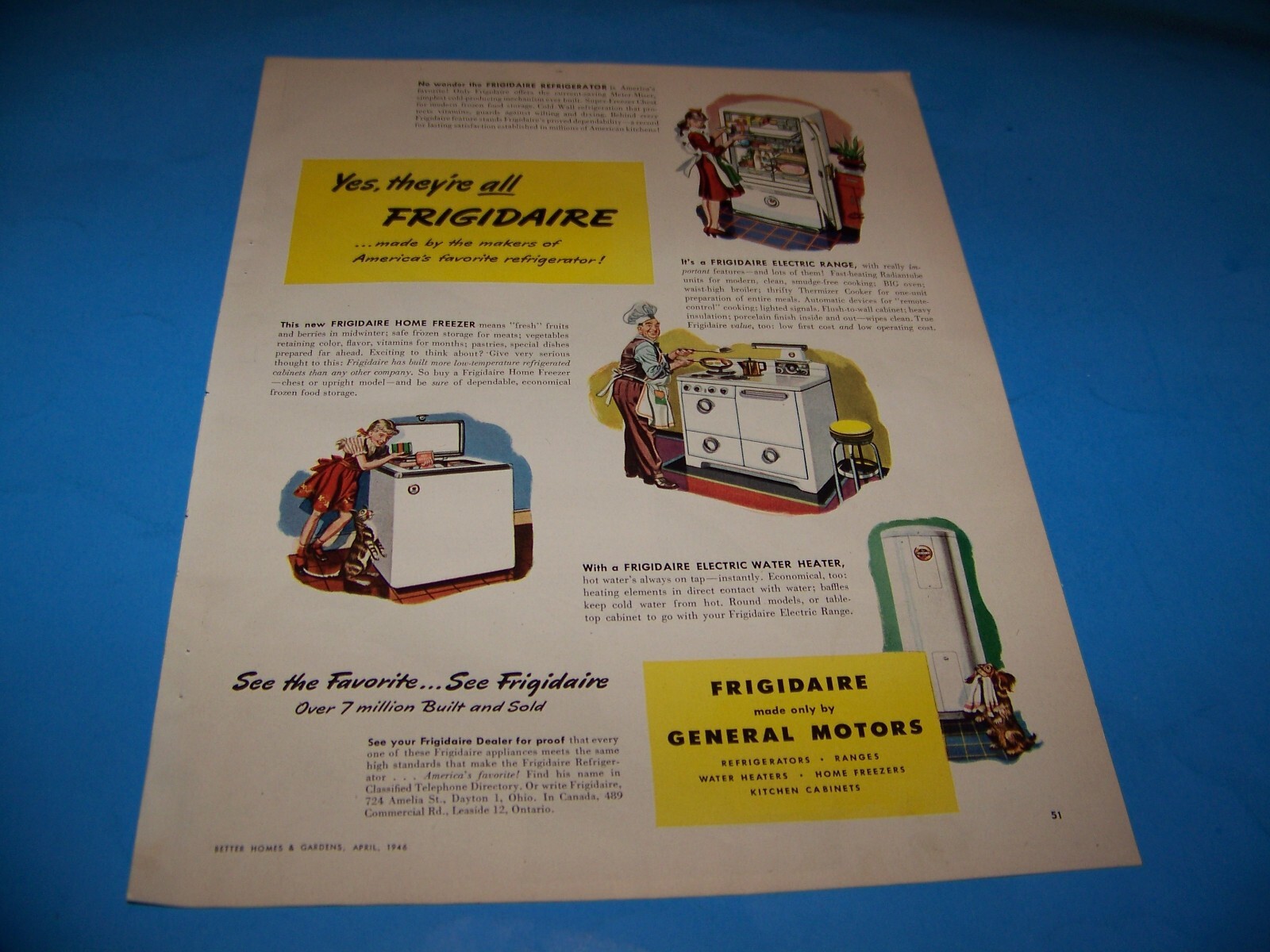 Frigidaire made by General Motors / Mazola Original Print Ad from Magazine 1946