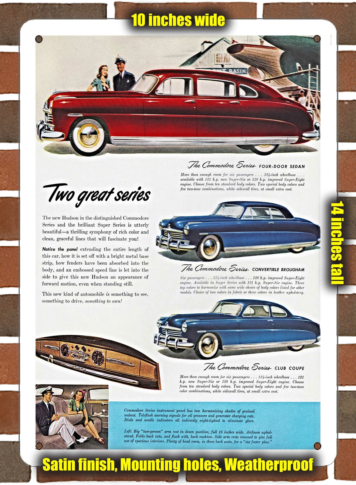 Metal Sign – 1948 Hudson Commodore Series- 10×14 inches