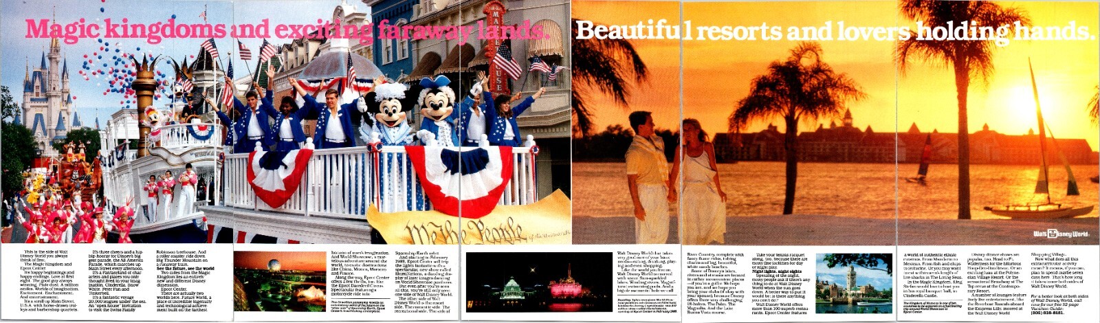 Walt Disney World Original Vintage Print Ad Magic kingdom faraway lands 5 pg