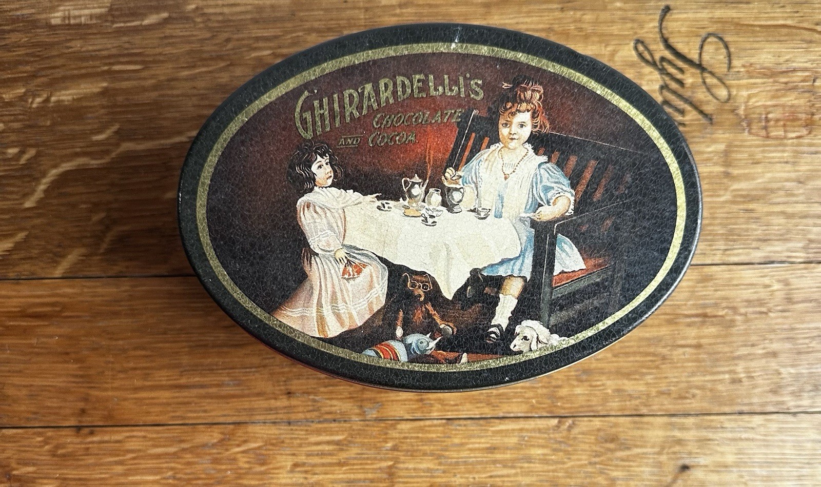 Vintage 1980s Ghirardelli’s Chocolate and Cocoa Tin/Bristol Ware Tin