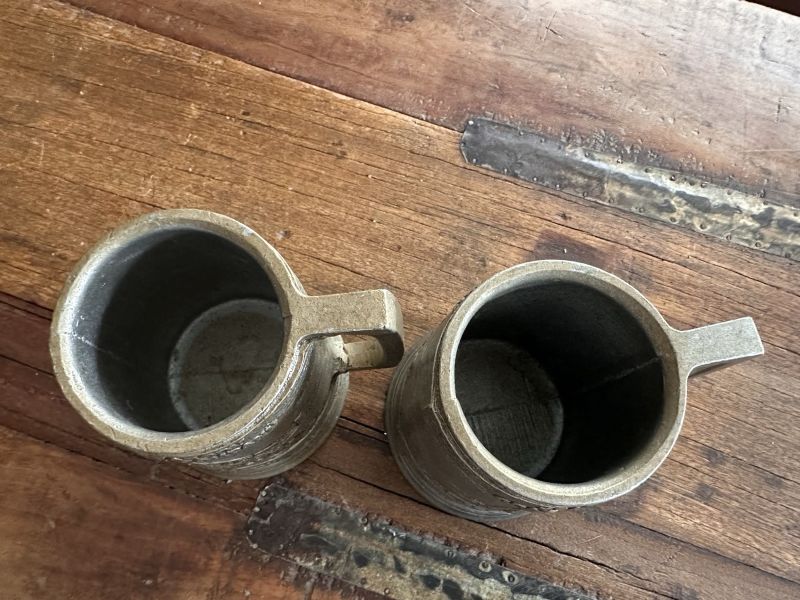 Vintage Peabody Coal Company Eastern Division Pewter Color Mugs Set of 2