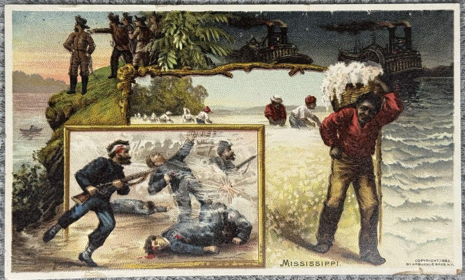 1892 Trade Card Arbuckle Brothers United States And Territories, Mississippi ￼
