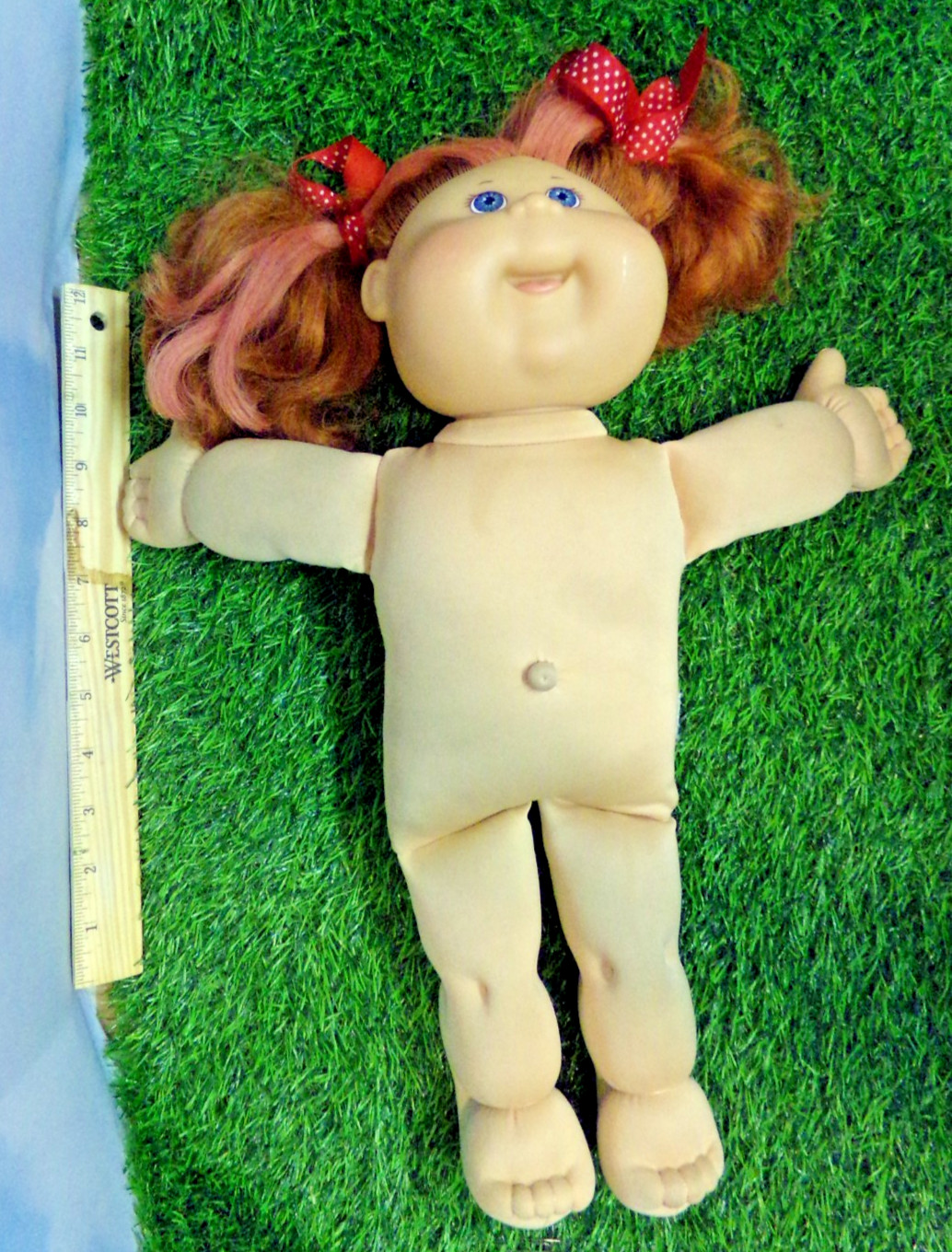 CABBAGE PATCH KID DOLL PLAYALONG GIRL naked CORNSILK REDHEAD W/PINK STREAK