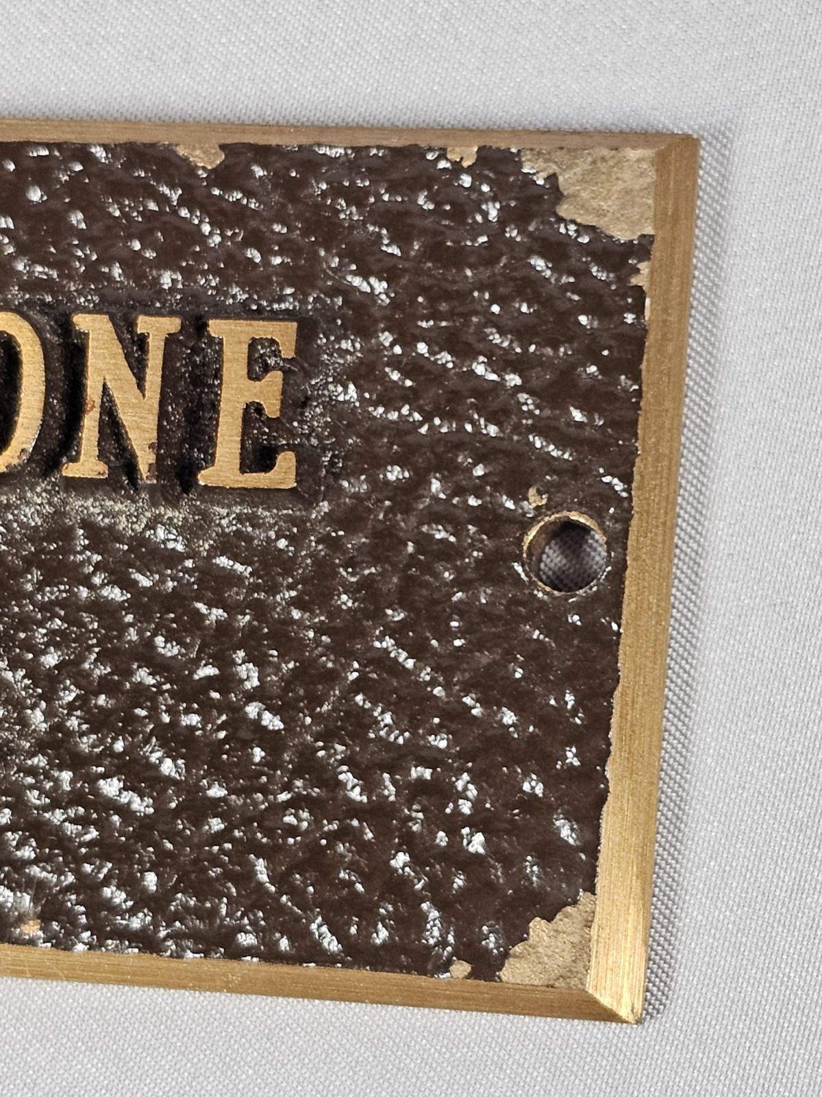 Piano In Honor Of Domonick Leone Plaque Sign Vintage Brass / Bronze Heavy 8×2