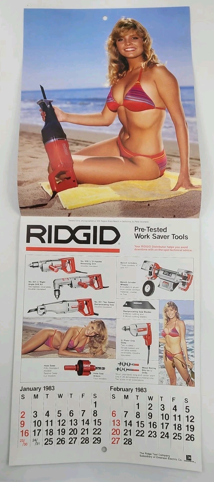 RIDGID 1983-1984 Swimsuit Pin-Up Sexy Hot Girls Calendar Excellent Condition 80s