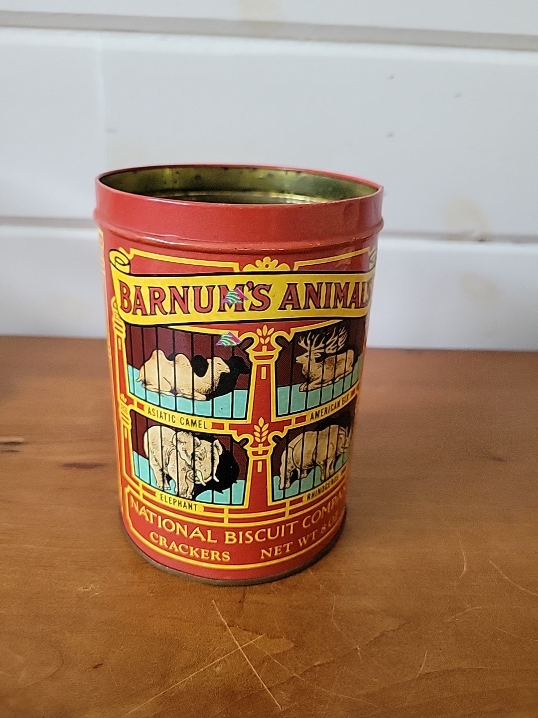 VINTAGE NABISCO 1979 BARNUM’S ANIMAL CRACKER TIN CAN 1914 DESIGN,REPLICA No Lid