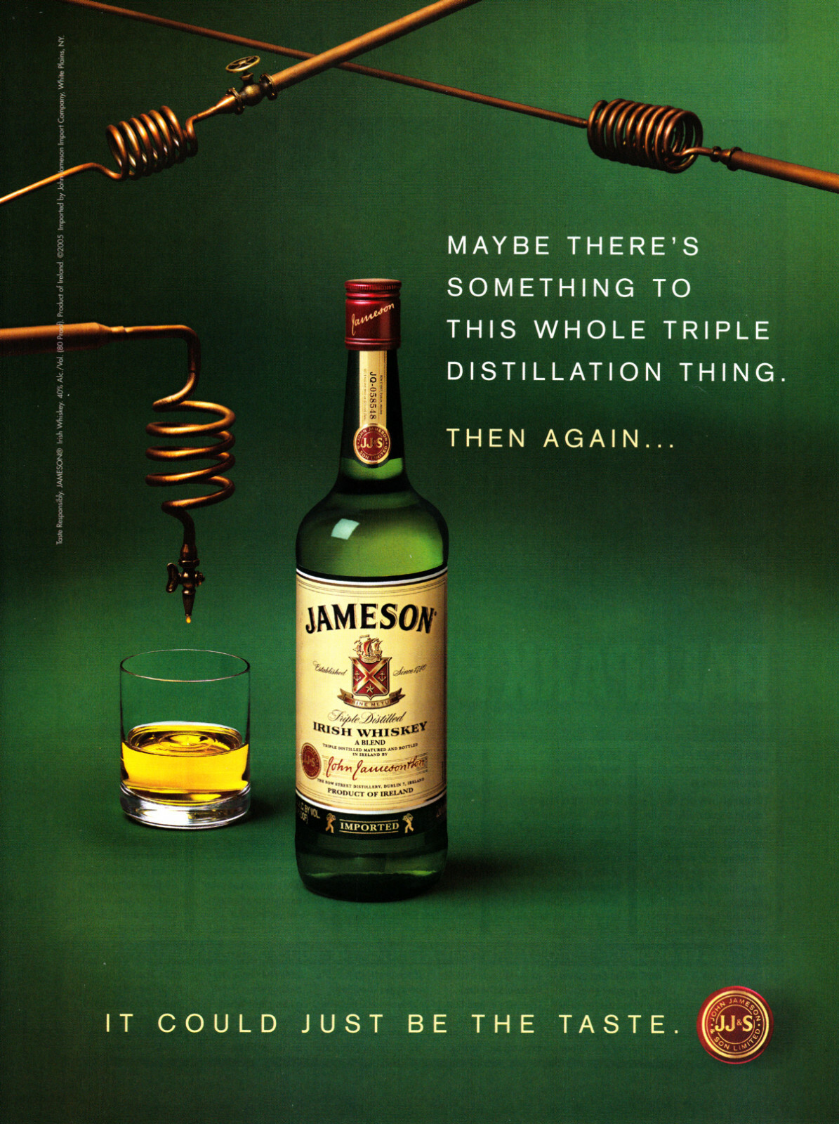JAMESON IRISH WHISKY AD #14 RARE 2005 OUT OF PRINT “THEN AGAIN…”