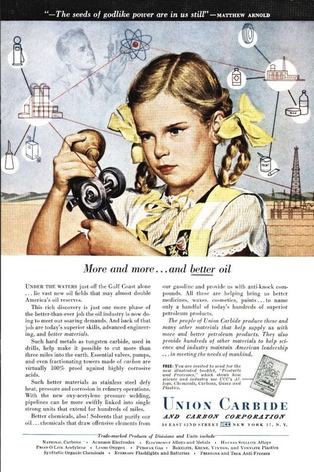 1949 Union Carbide And Carbon Company Vintage Color Print Ad Ephemera