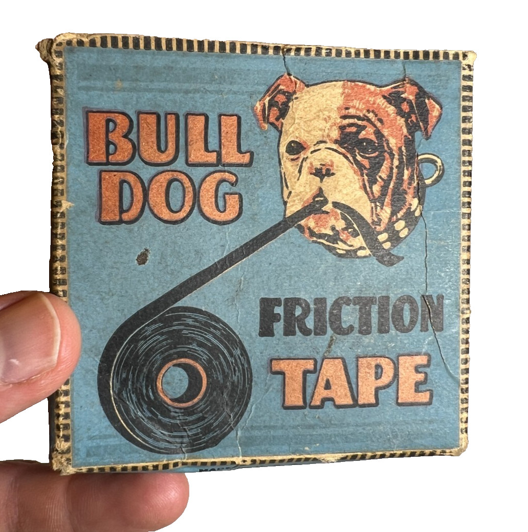 Antique Bulldog Friction Tape by Boston Woven Hose & Rubber Co 1930s – 1940s