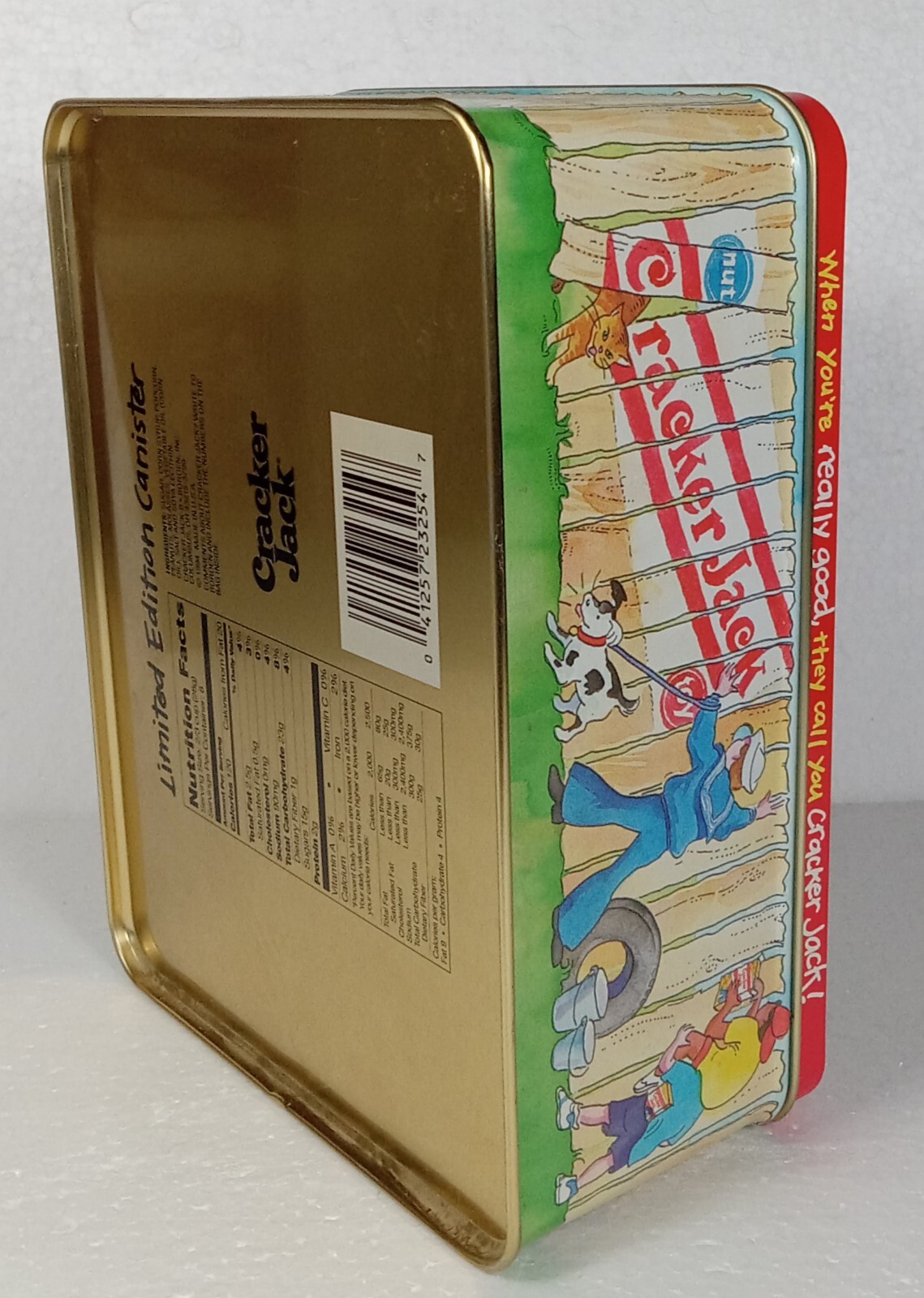 Cracker Jack Metal Tin 3 .5″ H x 6 W x 8 L Baseball Field Limited Edition 1994
