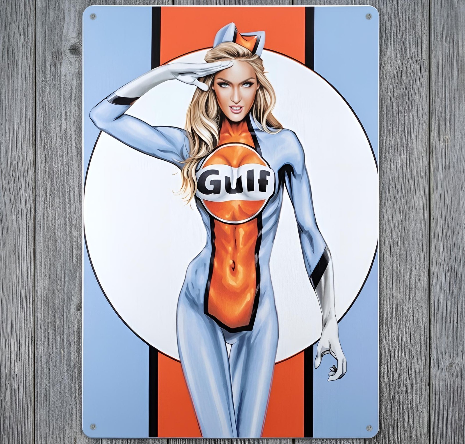 Gulf Racing Team 8 x 12 Novelty Metal Sign Made In USA New!