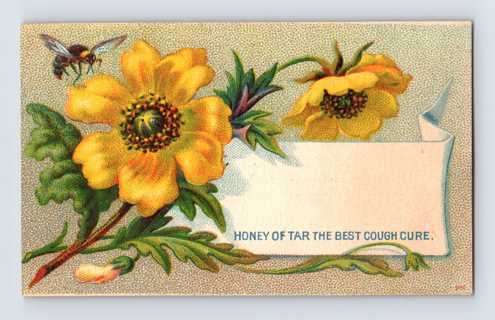 Honey of Tar Whites Cream Vermifuge Quack 1890s Victorian Trade Card 2.5 x 4