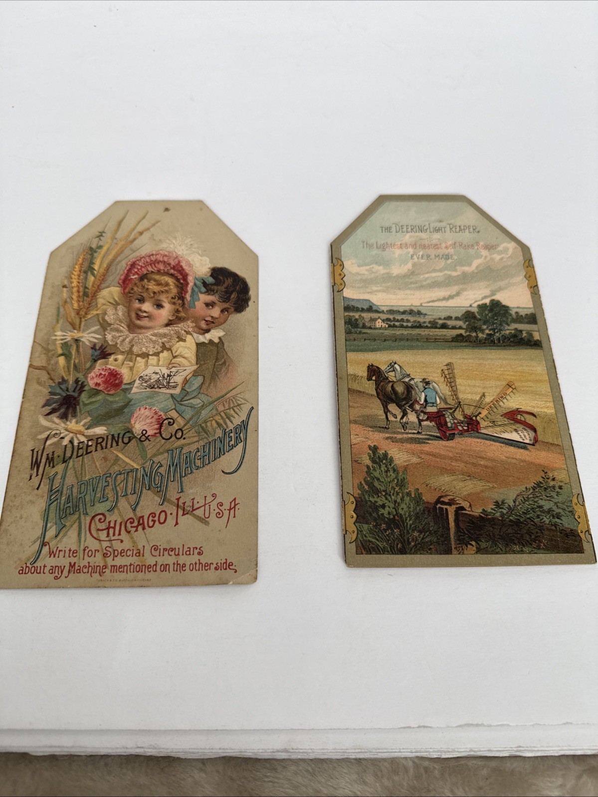 Anti Trade Card Folder Brochure – Deering Mower & Reaper Farm Horse Drawn