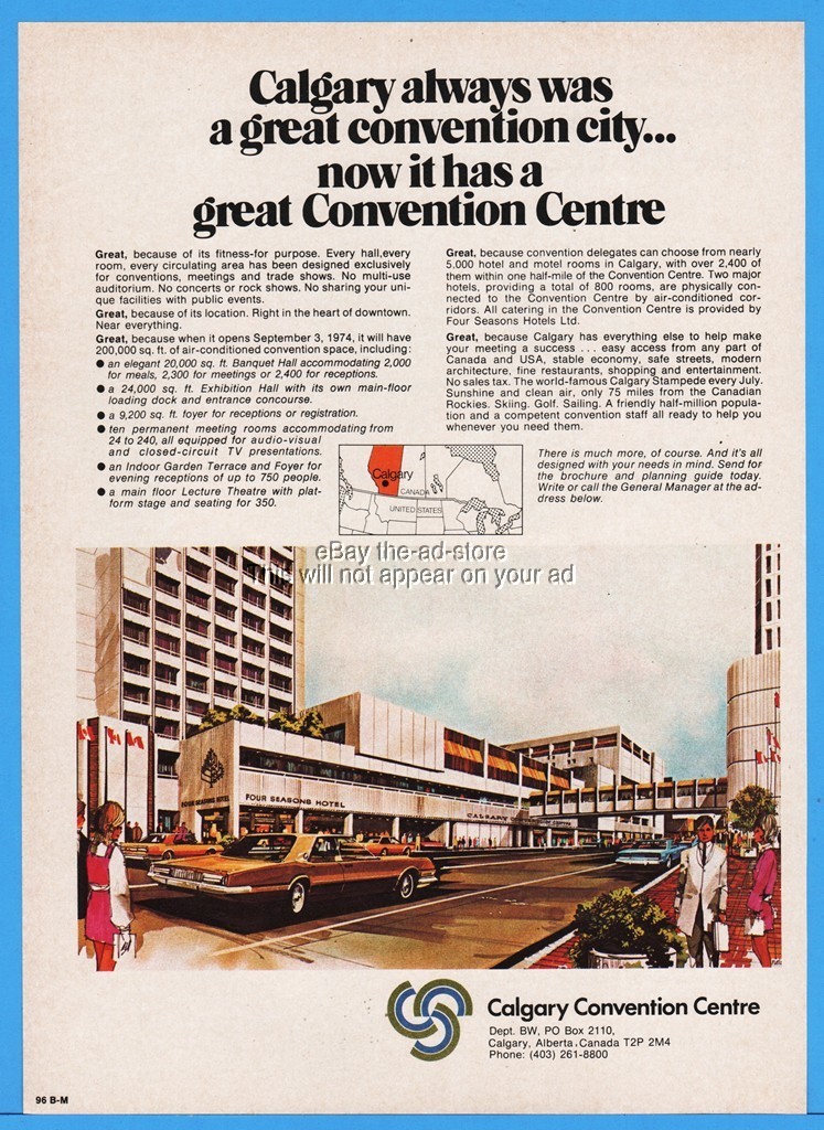 1973 Calgary Convention Centre Alberta Canada Four Seasons Hotel Art Ad