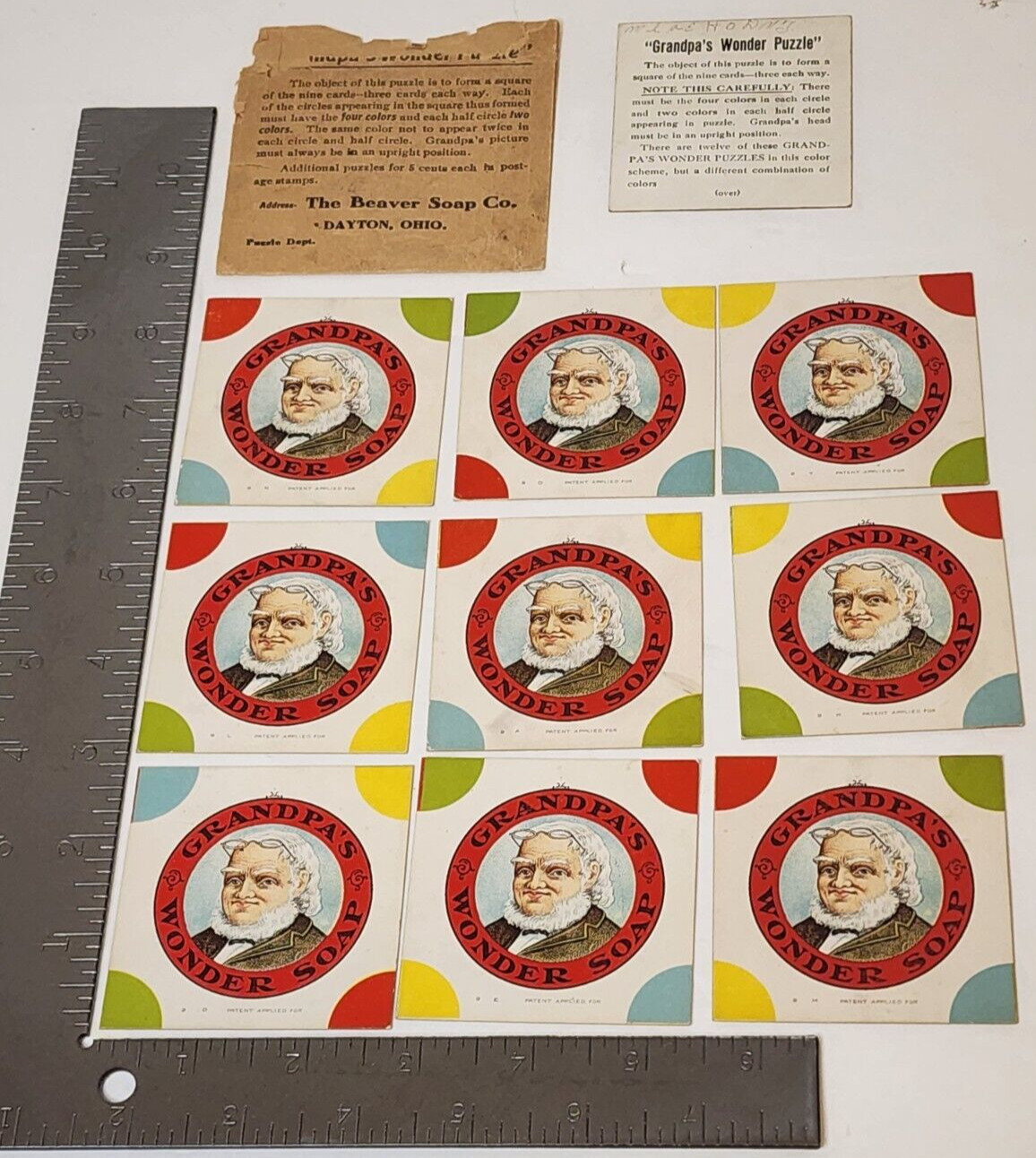 Vintage 1911 Grandpa’s Wonder Soap Puzzle The Beaver Soap Co. Dayton, OH Games