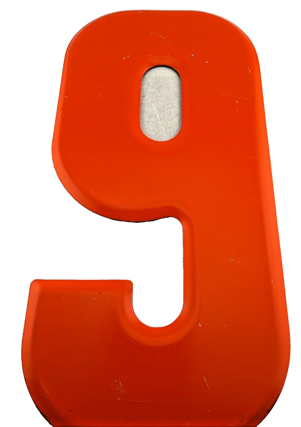 Vintage Commander-Board Metal Number 9 For Marquee Sign Painted Orange 10″ x 5″