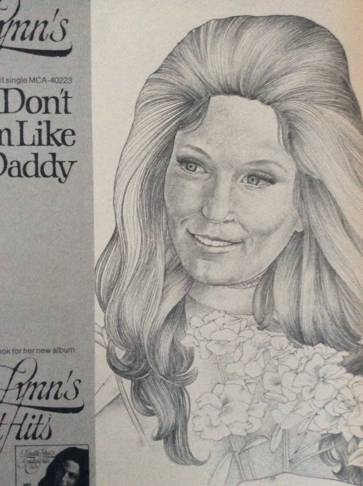 Rare Original VTG 1974 Loretta Lynn MCA Records Poster Style Music Ad Art Print