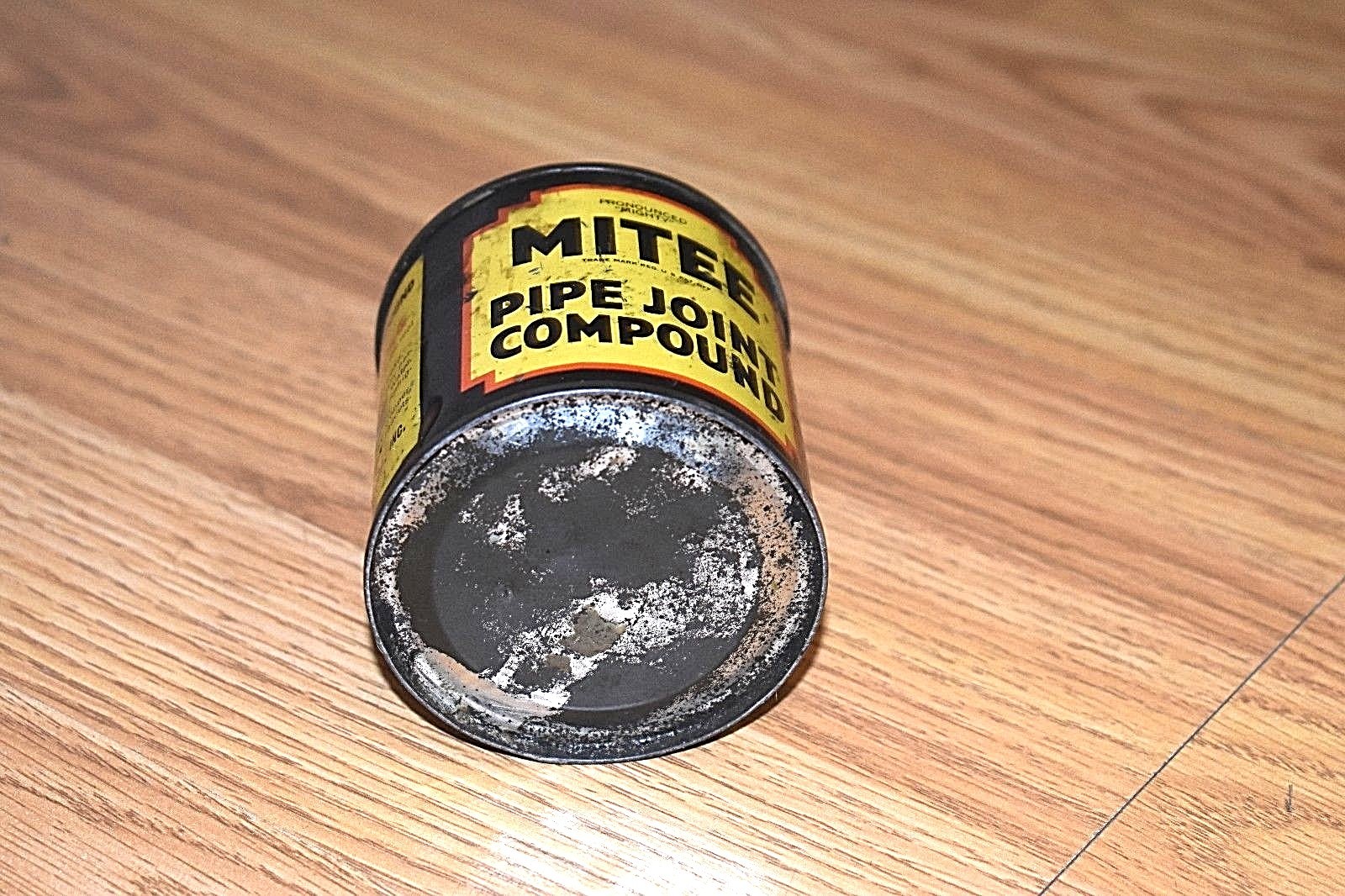 Vintage Mitee Pipe Joint Compound One Pound Can Tin Empty John Sunshine Chicago