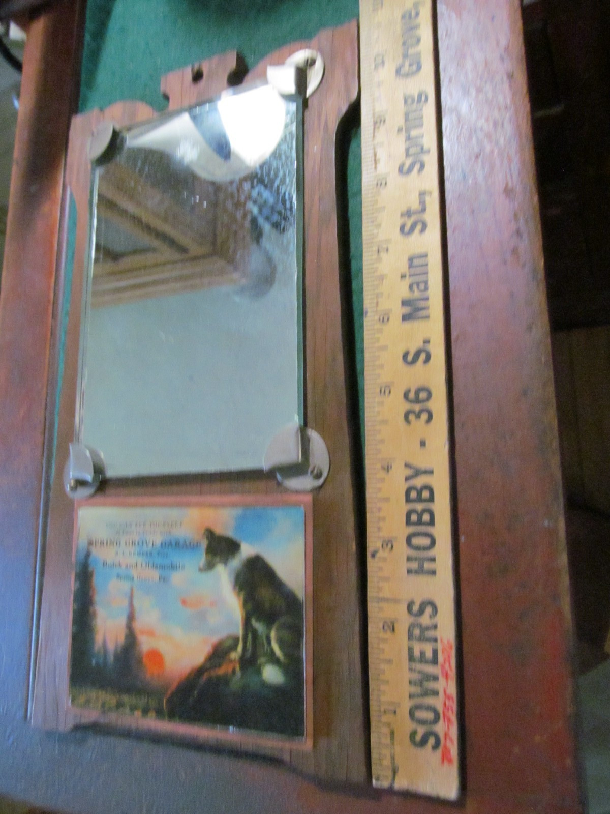 RARE BUICK & OLDSMOBILE MIRROR FOR SPRING GROVE GARAGE SPRING GROVE YORK CTY PA