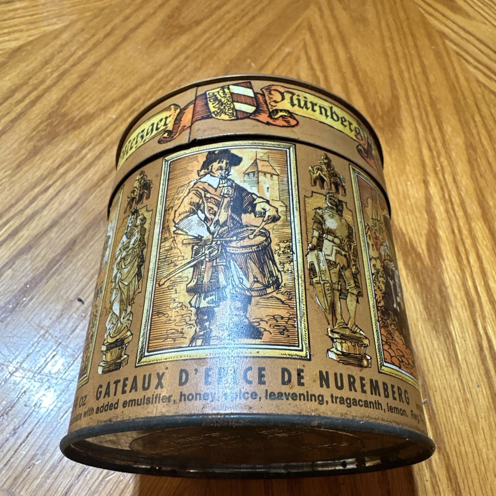 Vintage Haeberlein Metzger Spiced Cakes Empty Tin Collectible