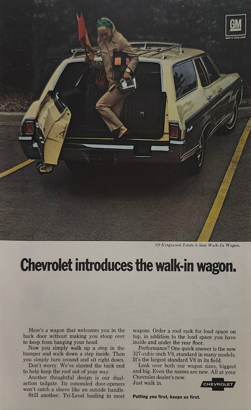 1969 Chevy Kingwood Estate Walk In Wagon Magazine Ad Admiral 1960s Mid-Century