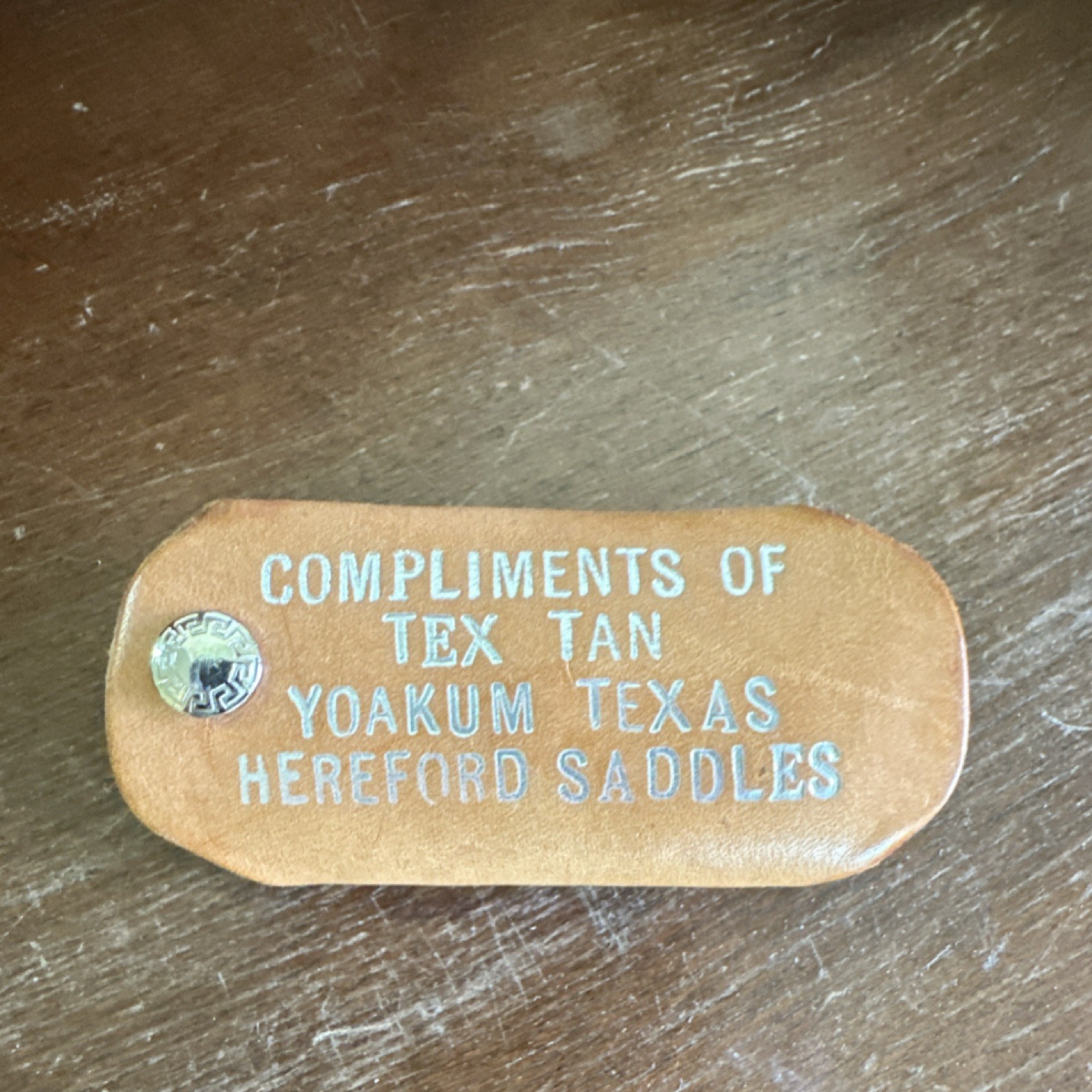 Tex Tan Hereford Saddles Brown Leather Advertising Item Yoakum Texas Collectible