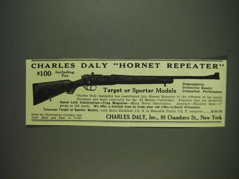 1932 Charles Daly Hornet Repeater Rifle Ad
