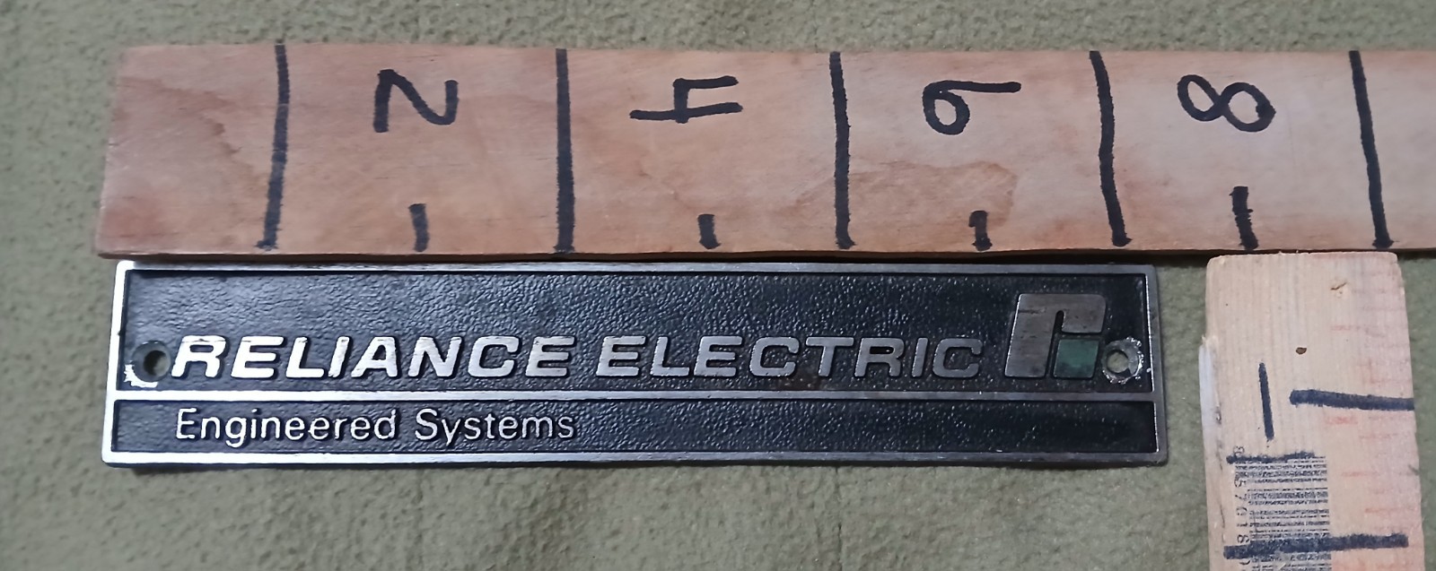 Vintage Industrial Electrical Equipment Nameplate, Reliance Electric Eng. System