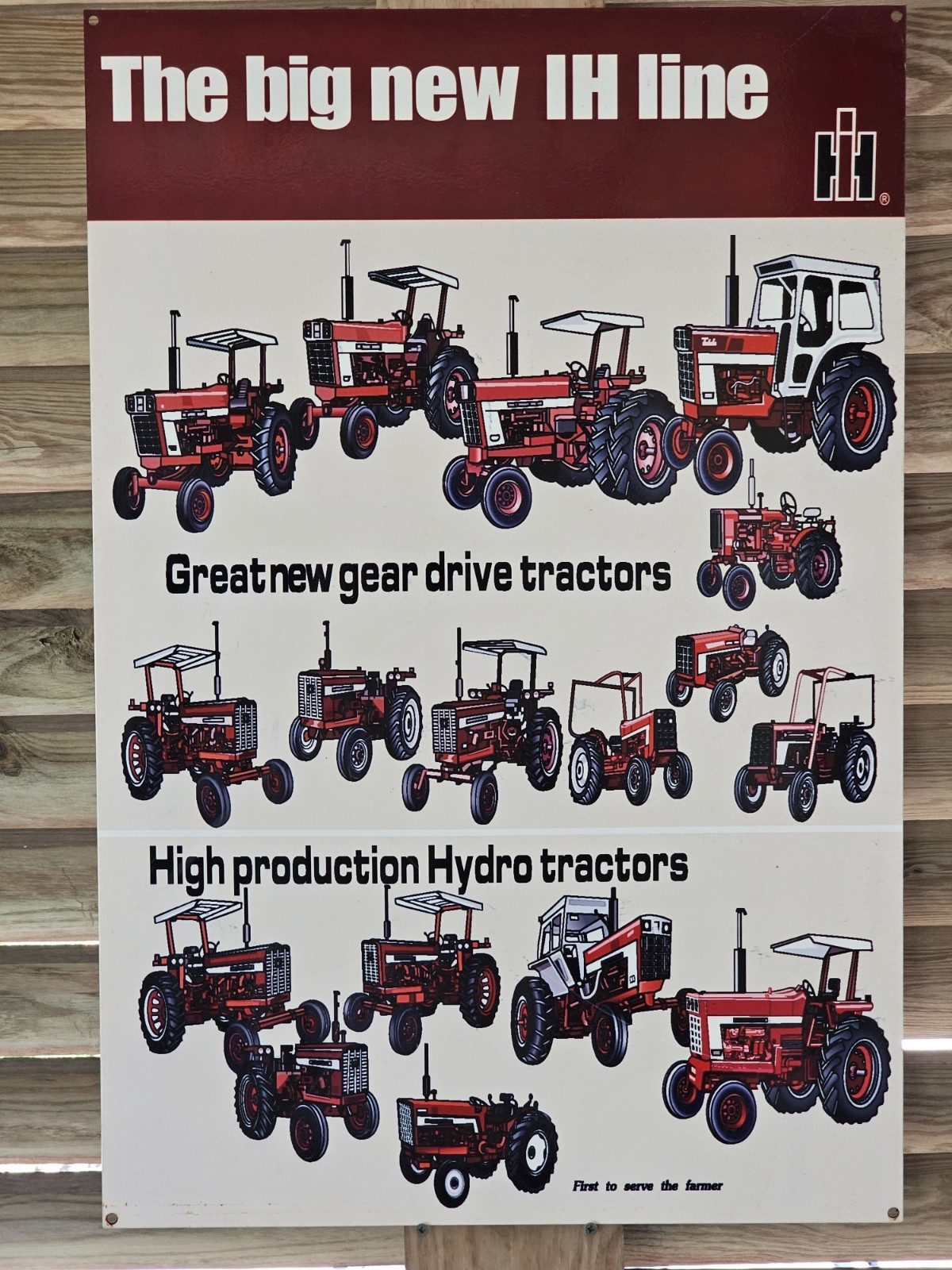 LARGE VINTAGE INTERNATIONAL HARVESTER PORCELAIN DEALERSHIP SIGN, FARM 30 X 20