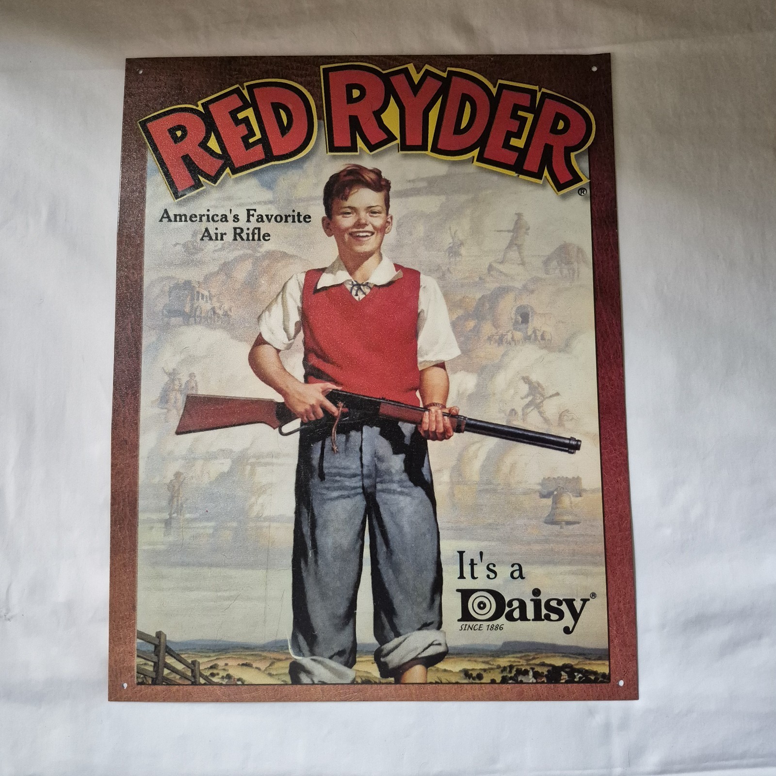 Daisy Red Ryder BB Gun 16″ x 12.5″ Metal Tin Sign Bar Retro Nostalgic Art