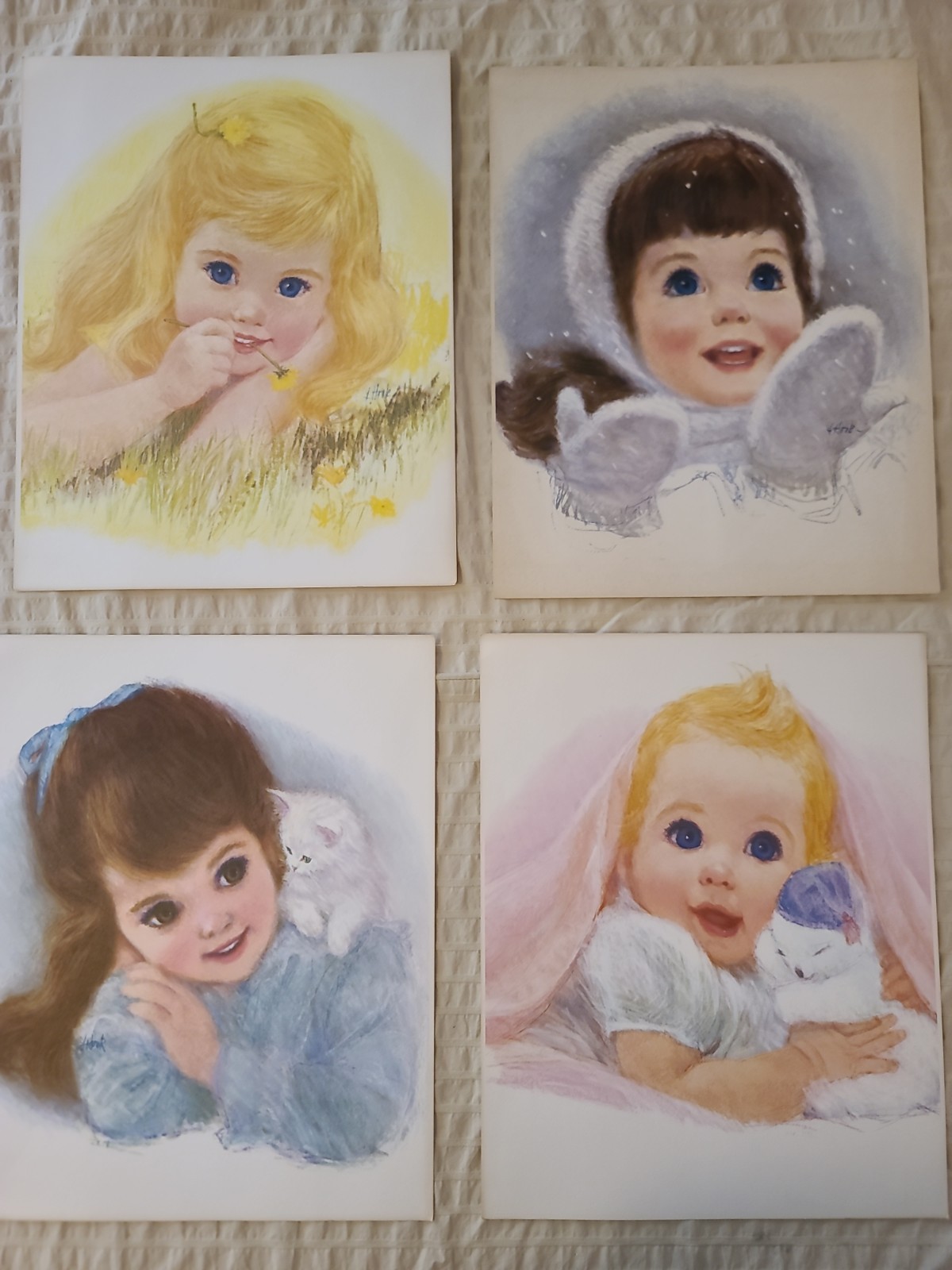 4 Little Girls Northern Tissue Vintage Prints 1960’s Frances Hook – New
