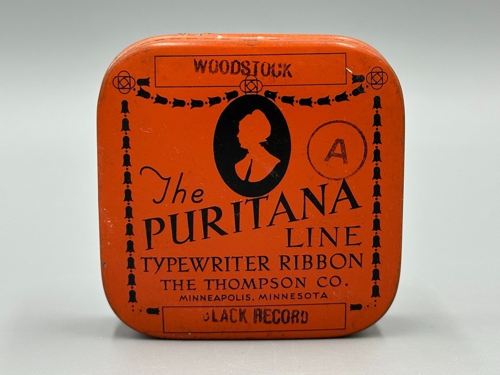 Vintage PURITANA Line TYPEWRITER RIBBON TIN Minneapolis Advertising