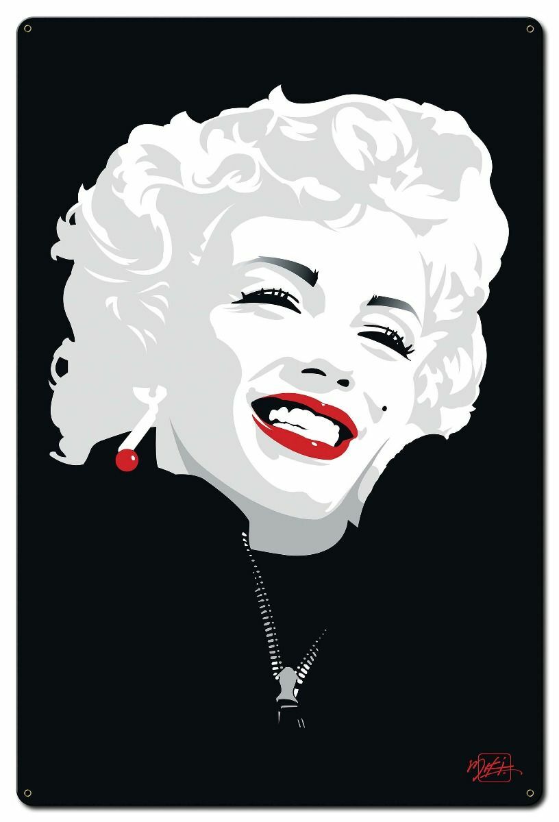 MARILYN MONROE MIKI FAMOUS ARTIST 36″ HEAVY DUTY USA MADE MOVIE STAR METAL SIGN