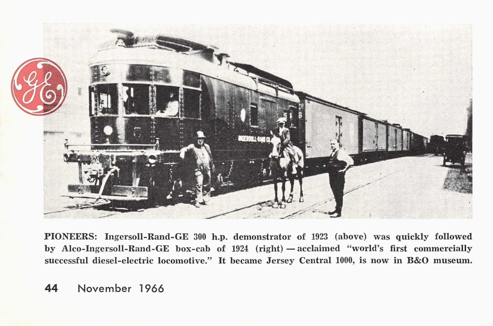 Ingersoll Rand GE 300hp Demonstrator Early Diesel Electric Train Vtg Mag Image