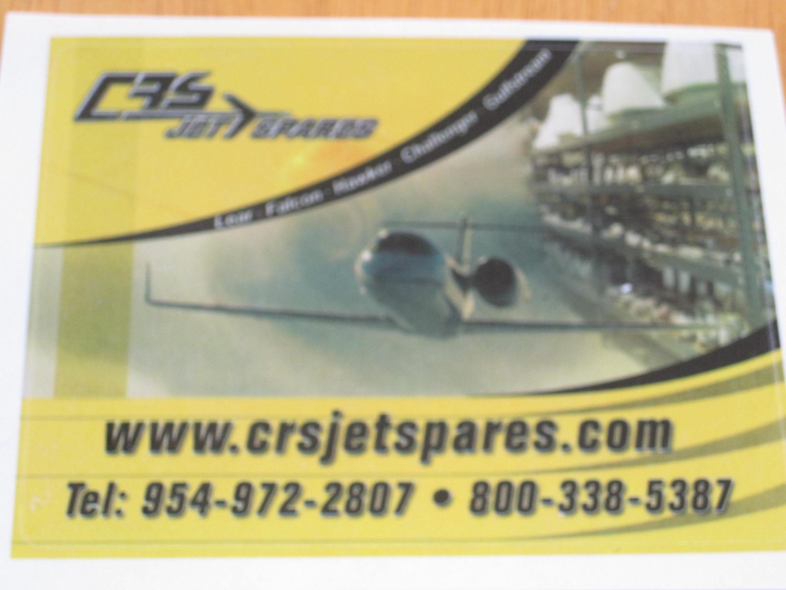 Decal Sticker CRS Jet Spares 4 X 3 inches Salesman Sample Advertising