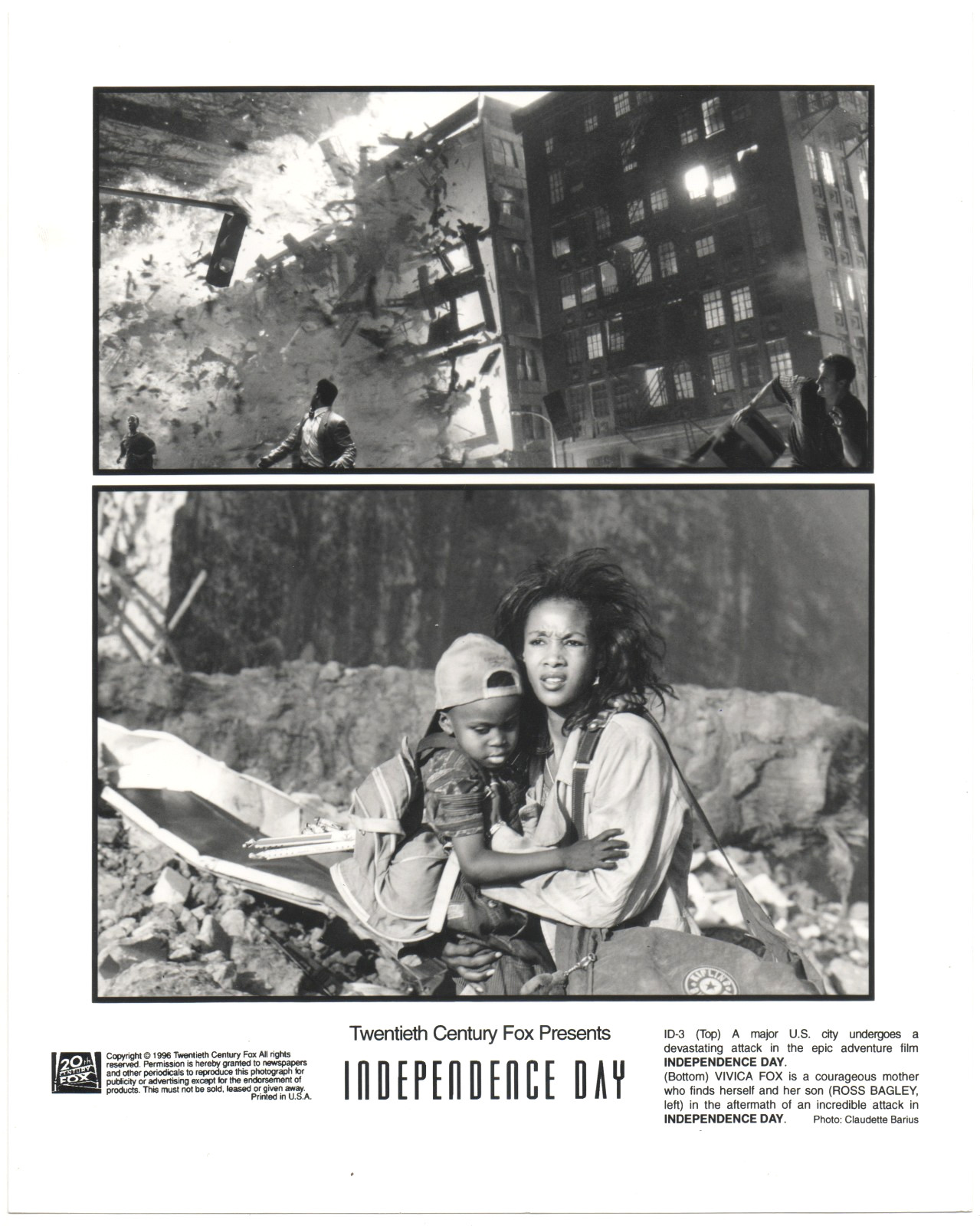 INDEPENDENCE DAY 🛸 ID4 Orig. 8×10 Movie Still Photo 1996 WILL SMITH SCI-FI #2